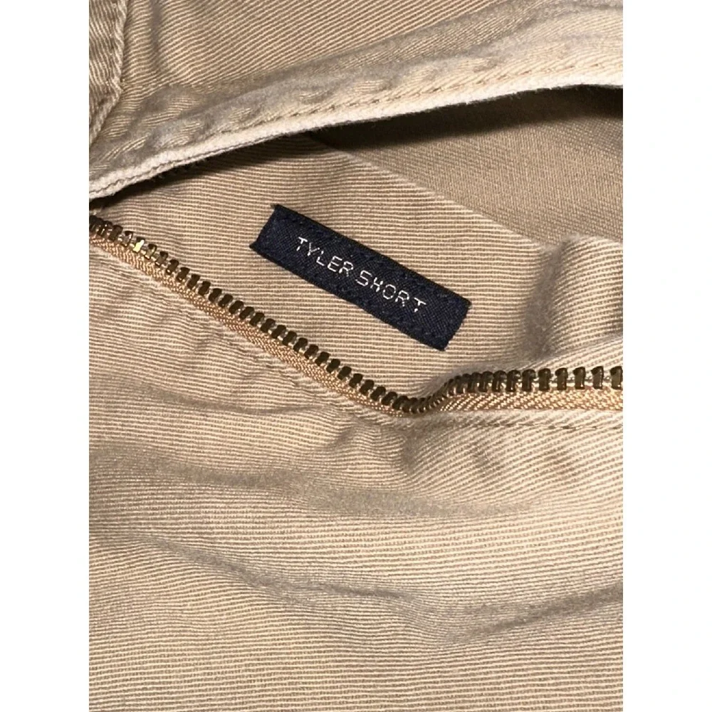 Polo Ralph Lauren Tyler Short Mens 32 Khaki Tan Pleated Chino Cotton Twill 8in